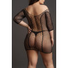 Le Désir Robe Grande Taille DUO NET SLEEVED - Noir